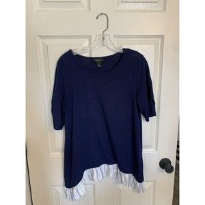 ALYX brand woman top navy size M blue white Stripe Bottom Accent